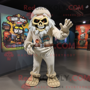 Cream Zombie mascot costume...
