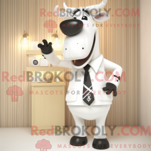 Witte eland mascottekostuum...