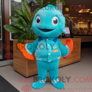 Turquoise Goldfish mascot...