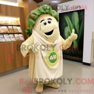 Beige Caesar Salat maskot...