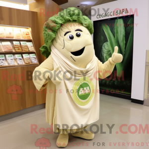 Beige Cæsar Salat maskot...