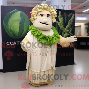 Beige Caesar Salat maskot...