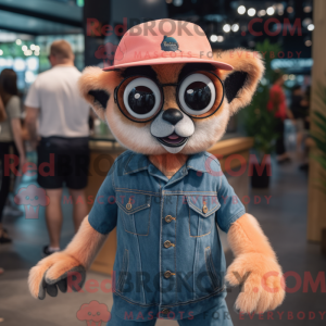 Peach Lemur mascot costume...