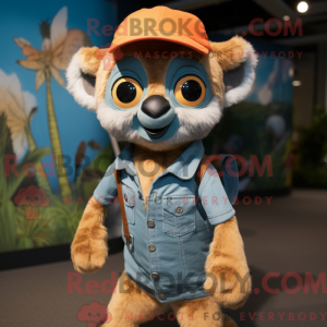 Peach Lemur mascottekostuum...