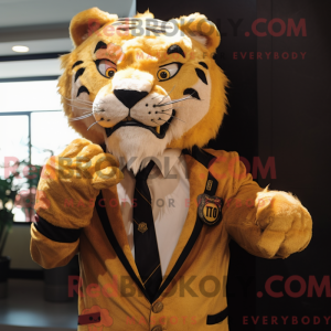 Gold Tiger maskot drakt...