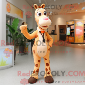 Peach Giraffe maskot drakt...