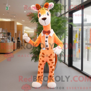 Peach Giraffe maskot drakt...