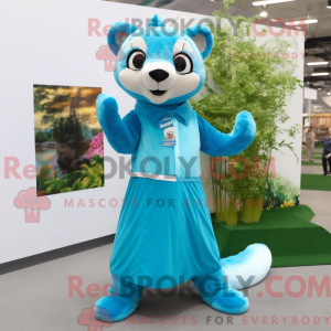 Sky Blue Marten maskot...
