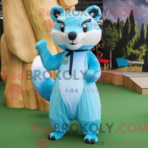 Sky Blue Marten mascot...