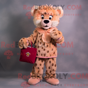 Peach Leopard mascot...