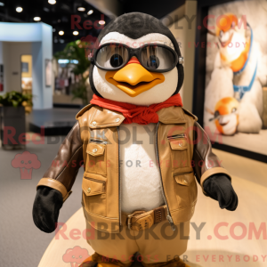 Tan Penguin-mascottekostuum...