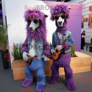 Purple Llama mascot costume...