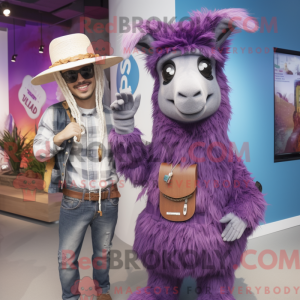 Purple Llama mascot costume...