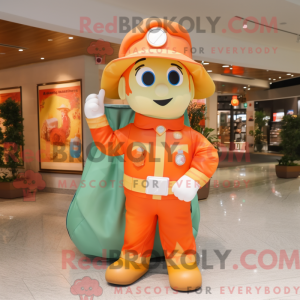 Peach Fire Fighter mascot...