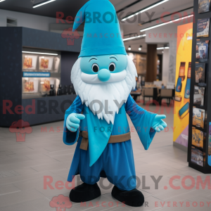 Cyan Wizard maskot kostume...