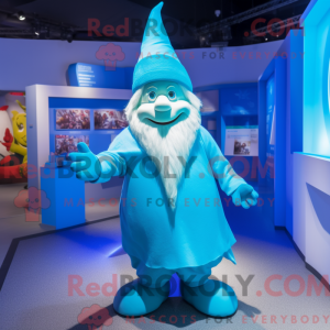 Cyan Wizard maskot kostume...