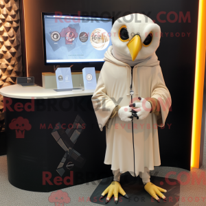 Cream Falcon mascot costume...