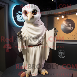 Cream Falcon mascot costume...