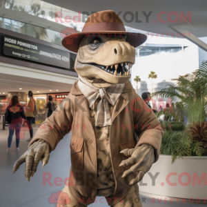 Tan Allosaurus mascot...