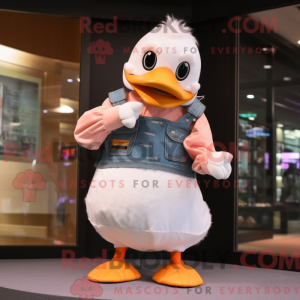 Peach Goose mascot costume...
