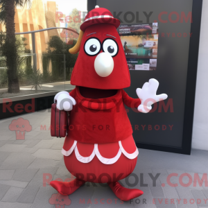 Red Moussaka mascot costume...