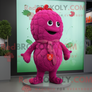 Magenta Bringebær maskot...