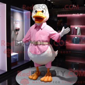 Pink Duck mascottekostuum...