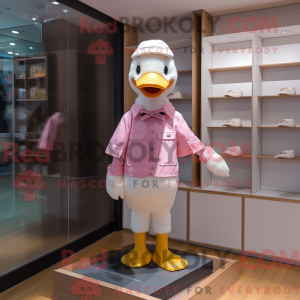 Pink Duck mascottekostuum...