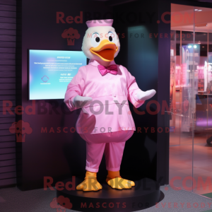 Pink Duck mascottekostuum...