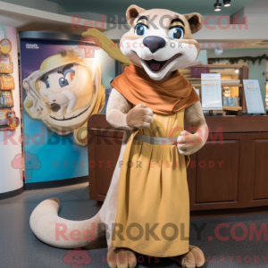Tan Weasel mascot costume...