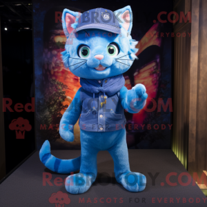 Blue Cat-mascottekostuum...