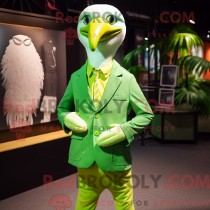 Lime Green Albatross mascot...