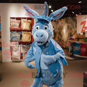 Blue Donkey mascot costume...