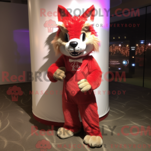Rode Lynx mascottekostuum...