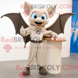 Beige Bat mascottekostuum...