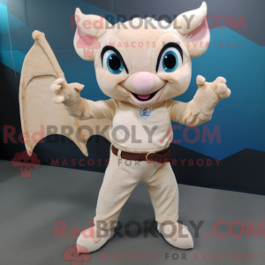 Beige Bat mascot costume...