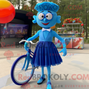 Blå Unicyclist maskot...