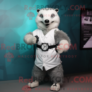 White Badger mascot costume...