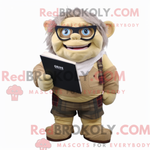 Beige Ogre mascot costume...