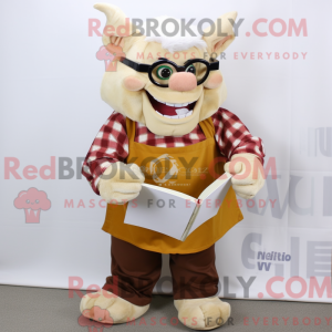 Beige Ogre mascottekostuum...