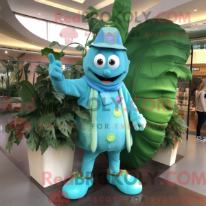 Turquoise Beanstalk mascot...