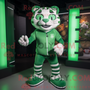 Green Tiger maskot kostume...