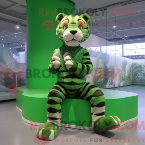 Green Tiger mascot costume...