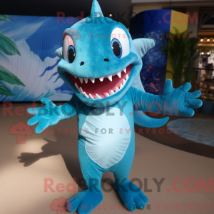 Cyan Barracuda mascot...