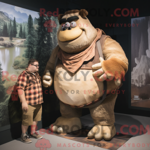 Tan Ogre maskotdraktfigur...