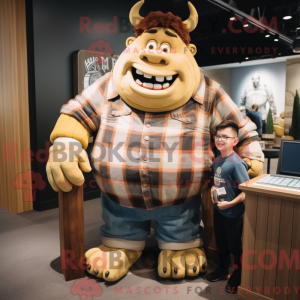 Tan Ogre mascot costume...