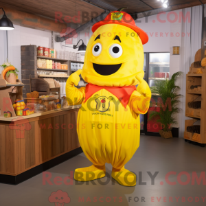 Gul peber maskot kostume...