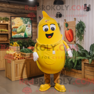 Gul peber maskot kostume...