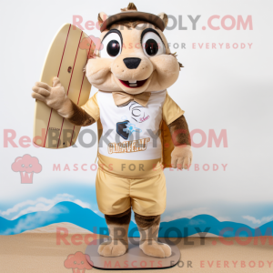 Cream Chipmunk maskot...
