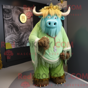 Lime Green Yak mascot...